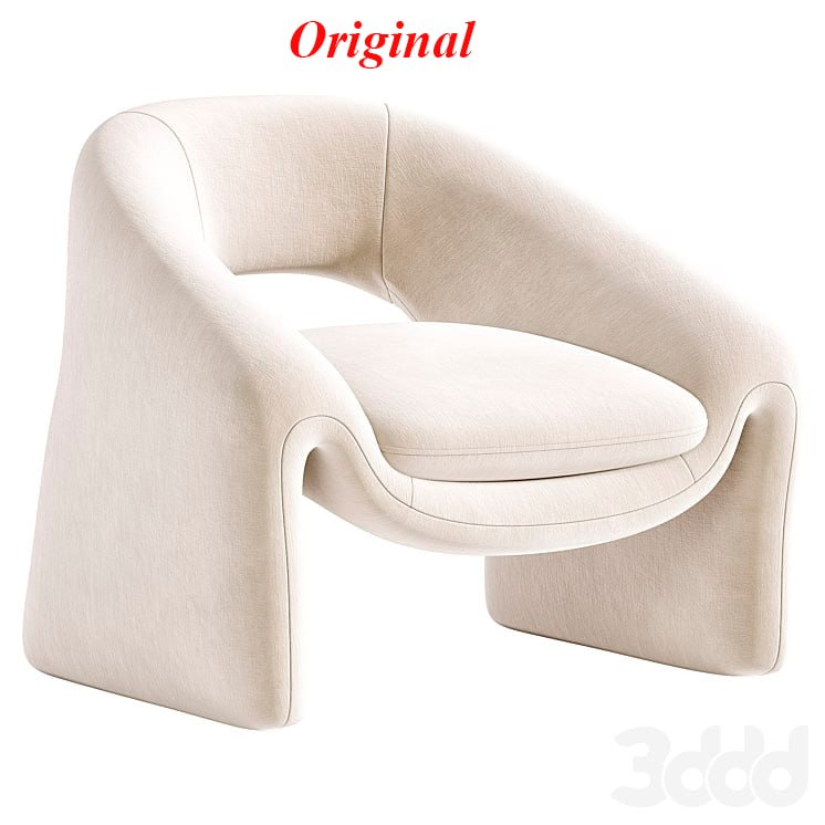 Yumshoq kreslo original 3D modeli